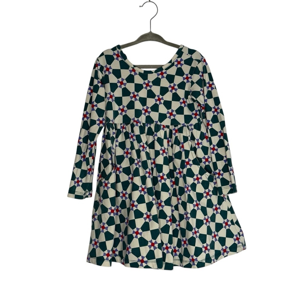 Hanna Andersson Geometric Print Long Sleeve Playground Dress size 4 - Picture 4 of 5